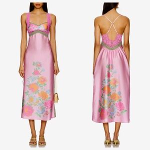 NWT Free People "Just Dreamy" Maxi Slip Dress in Lilic Pink Women's Size M